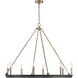 Carruth 8 Light 36 inch Matte Black/Modern Gold Chandelier Ceiling Light